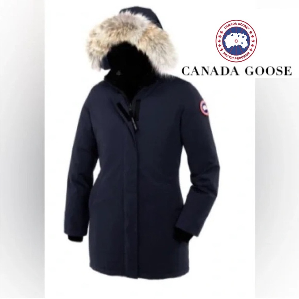 Canada Goose Victoria Parka- Down Winter Coat - Navy Blue- Size XS + storage box